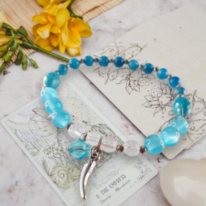 Bracelet agate bleue et quartz